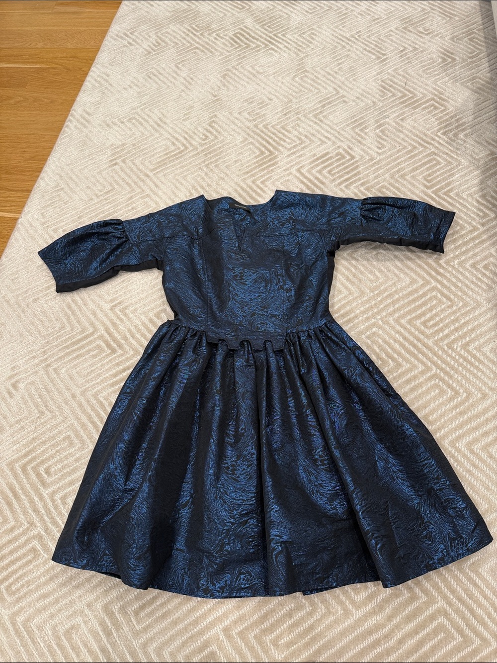 Thakoon Navy Blue Textured Mini Dress